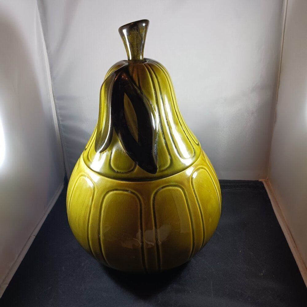 Vintage 1964 Los Angeles Potteries Pear-Shaped Large Cookie Jar - Picture 12 of 12